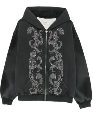 ERCOLE STUDIO Stud-Embellished Zip-Up Hoodie - Black