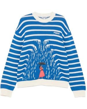 House of Errors Striped-Pattern Jumper - Blue
