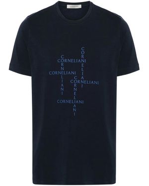 Corneliani Crew-Neck Stretch-Jersey T-Shirt - Blue