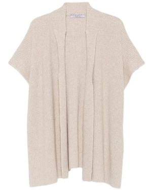D.exterior Ribbed-Knit Cashmere Cardigan - White