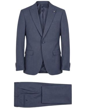 ETIEM TEXTIL S.L. Single-Breasted Notched-Lapels Suit - Blue