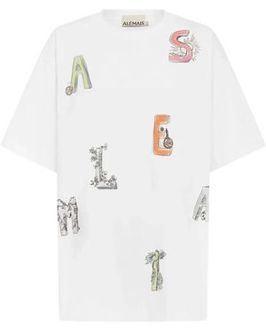 ALÉMAIS Camiseta Court con motivo gráfico - Blanco