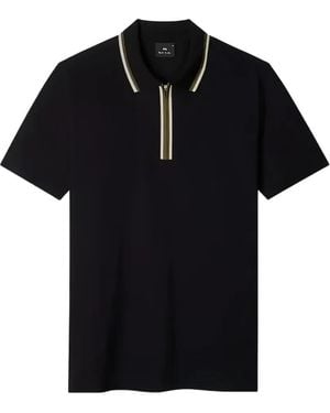 Mps Striped-Trim Polo Shirt - Black