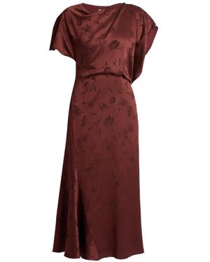 Erdem Vestido Midi Con Motivo Floral En Jacquard - Rojo
