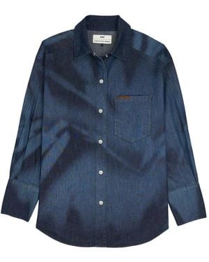 Feng Chen Wang X Lee Bamboo Laser-Print Oversized Shirt - Blue