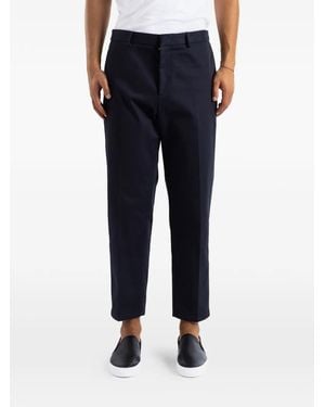 Jil Sander Tapered-Design Pressed-Crease Trousers - Blue