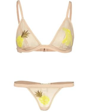 For Love & Lemons Sequin-Embellished Triangle Triangle Bra - Metallic