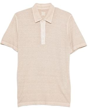 120% Lino Polo En Coton À Manches Courtes - Blanc