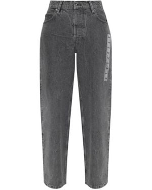 Alexander Wang Crystal-Embellished Wide-Leg Jeans - Grey