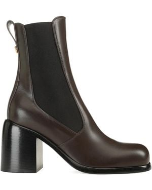 Sergio Rossi 80Mm Avenue Chelsea Leather Boots - Black