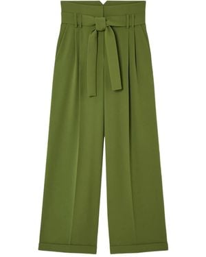 Tara Jarmon Pantalon De Tailleur À Taille Ceinturée - Vert