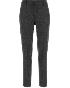 PT Torino Check-Pattern Embroidered Pants - Black