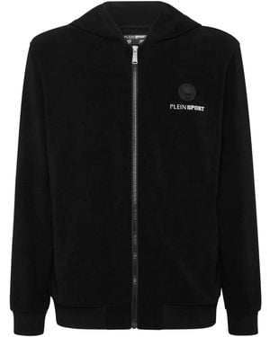 Philipp Plein Logo-Embroidered Hoodie - Black