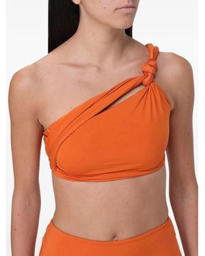 Maygel Coronel Knot-Detail One-Shoulder Bikini - Orange