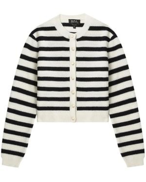 A.P.C. Manon Striped Cardigan - Black