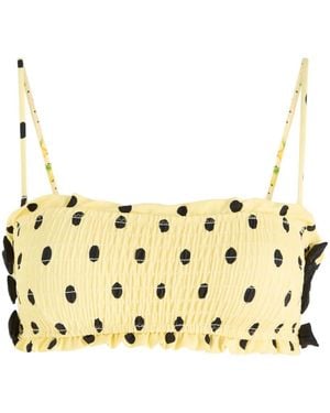Damson Madder Bikinioberteil Mit Polka Dots - Mettallic