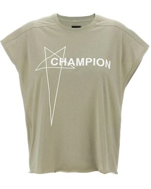 Rick Owens X Champion T-Shirt Met Logoprint - Groen
