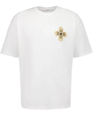 Commas Floral-Embroidered T-Shirt - White