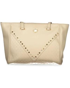 Laura Biagiotti Stud-Embellished Monogram-Pattern Tote Bag - Natural