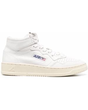 Autry Leather High-Top Sneakers - White