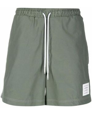 Thom Browne Grosgrain-Tab Track Shorts - Green