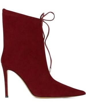 Alexandre Vauthier 105Mm Pointed-Toe Suede Boots - Red