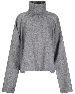 Rick Owens Jumbo Tabard High-Neck Sweater - Gray