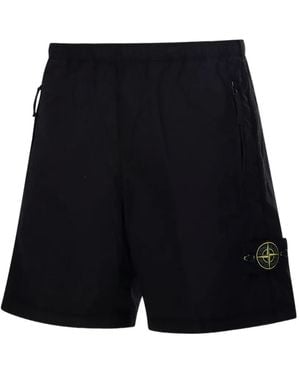 Stone Island Compass Patch Shorts - Black