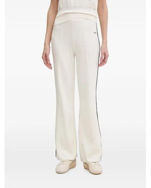 Guess Logo-Print Side-Stripe Track Pants - White