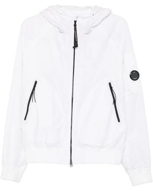 C.P. Company Logo-Patch Hooded Jacket - White