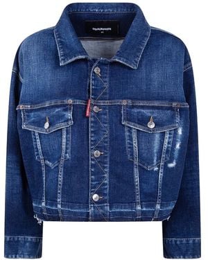 DSquared² Cropped Jeans Jacket - Blue