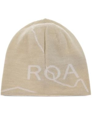 ROA Logo-Intarsia Beanie Hat - Natural