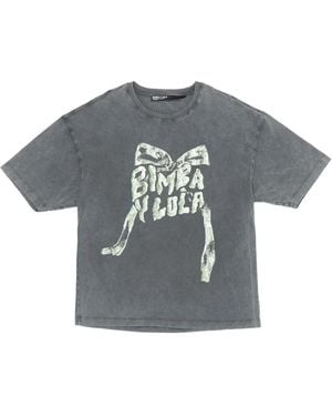 Bimba Y Lola Logo Tie T-Shirt - Grey