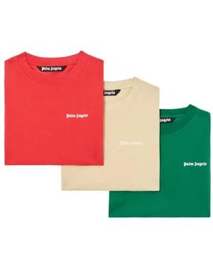 Palm Angels Lot De Trois T-Shirts À Logo - Red