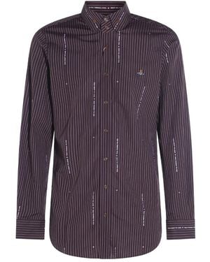 Vivienne Westwood Orb-Motif Pinstripe Shirt - Purple