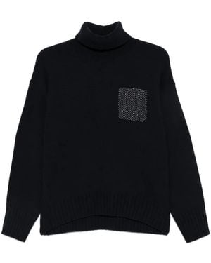 Peserico Embellished Roll-Neck Jumper - Black