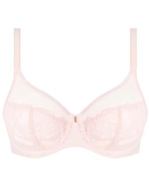 Chantelle Floral-Lace Mesh Bra - Pink