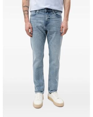 BOSS Light-Wash Tapered-Leg Jeans - Blue