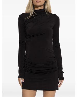 Off-White c/o Virgil Abloh Ruched Long-Sleeve Mini Dress - Black
