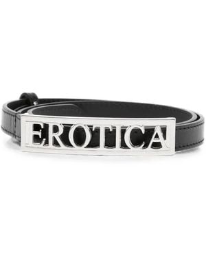 Dondup Logo-Plaque Leather Belt - White