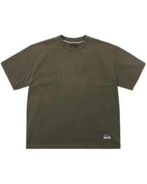 Evisu Seagull Tonal-Appliqué T-Shirt - Green