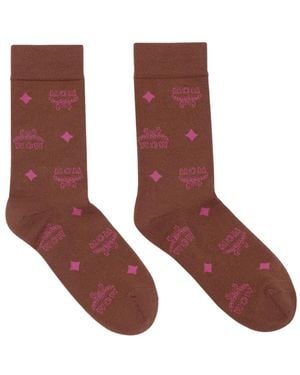 MCM Monogram Knit Socks - Brown