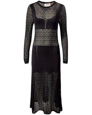 Alejandra Alonso Rojas Lace Knitted Maxi Dress - Black