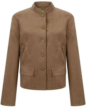 Shanghai Tang Tang Suede Jacket - Brown