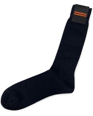 ZEGNA Ribbed-Knit Socks - Blue
