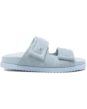 Patrizia Pepe Suede Flat Sandals - Blue