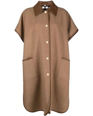 Burberry Cape Mit Druckknöpfen - Braun