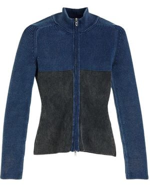 DIESEL Cardigan Mit Zweifarbigem Denim-Effekt - Blau