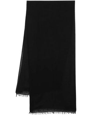 Brunello Cucinelli Cashmere-Silk Fringed Scarf - Black