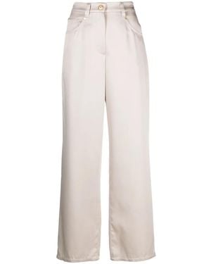 Brunello Cucinelli High-waisted Wide-leg Pants - White